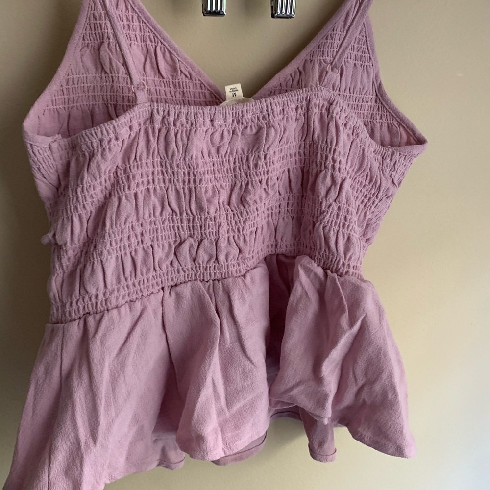 NWT✨ LA Hearts Pink Cropped Ruffle Tank, Sz. M - Picture 2 of 4